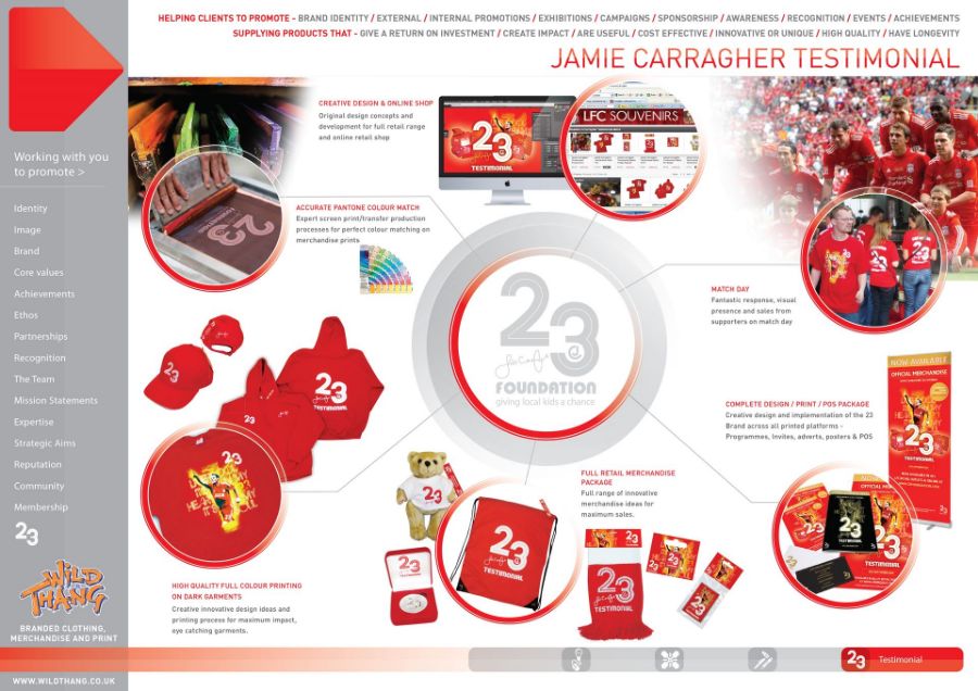 Showcase Campaign Jamie Carragher Testimonial scoring with amazing Merchandise !